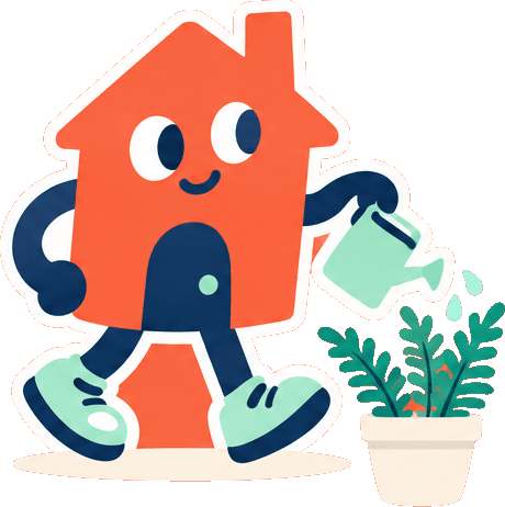 Porchy watering a plant